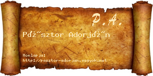 Pásztor Adorján névjegykártya
